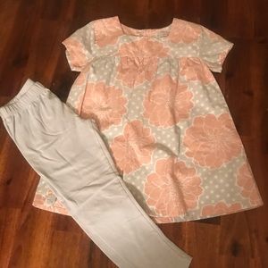 Peach top and grey legging set